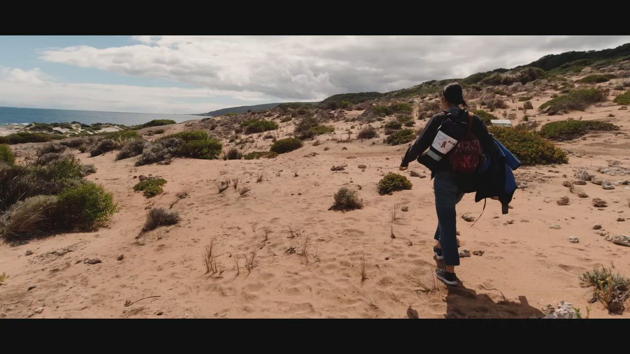 Beautiful black sand beach and an awesome time alone... : video clip