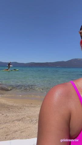 Give me a beach day and I’ll always play [gif] : video clip