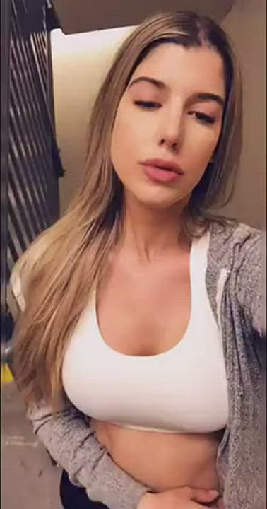 You come down the stairs and see me reveal my tits, what would you do?😏😈 : video clip