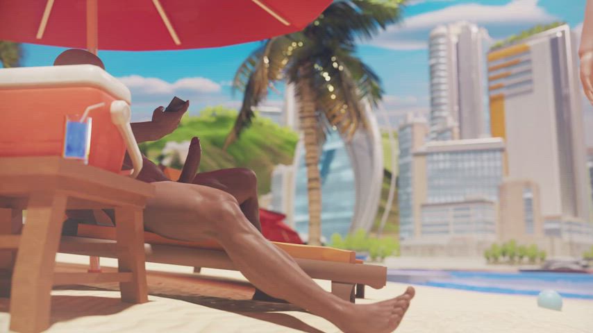 Tracer fucking at the beach. [Overwatch] (kreamu) : video clip