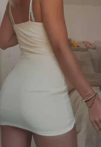 Shaking my booty 😉 I'm not wearing anything under this dress.. Just bare and cheeky 🍑 : video clip