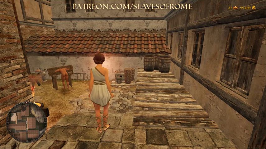 SLAVES OF ROME: Futanari Mistress Fucks Slave in the Pillory : video clip