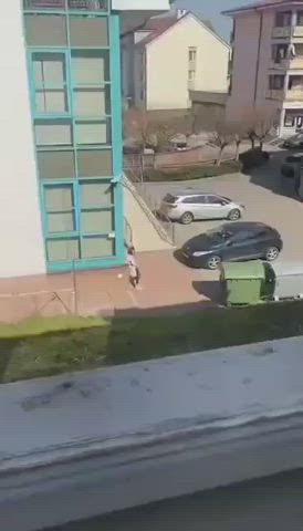 black hair bbw chicc masturbating in public open parking : video clip