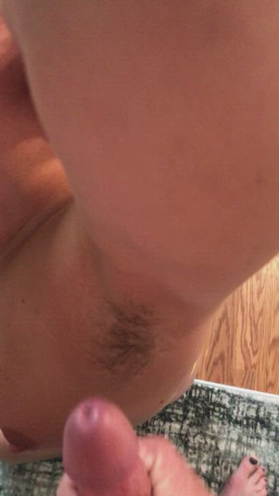 Not everyone's cup of tea, but we're weird! He loves cumming on my armpits when they're hairy. : video clip