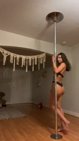 currently, I'm learning pole dance, making progress with each passing day : video clip