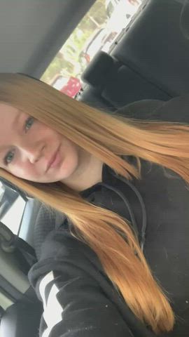 Cheeky flash before class in the parking lot [GIF] : video clip