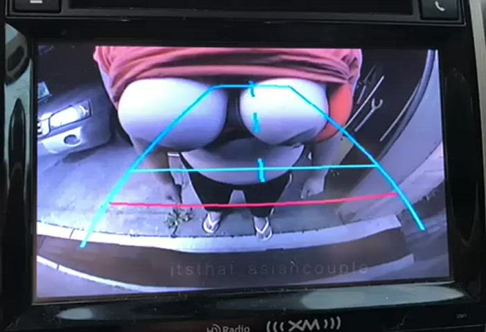 teasing hubby on the backup cam : video clip