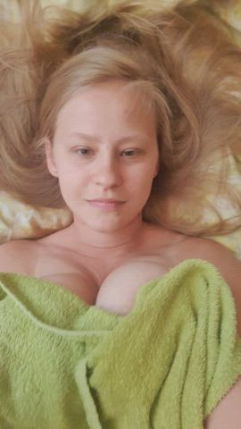 Bouncing right after the bath. Do you ever wonder what it would be like to rub against those boobs while in the missionary position. : video clip