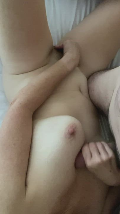 Love when he finishes on my tits. : video clip