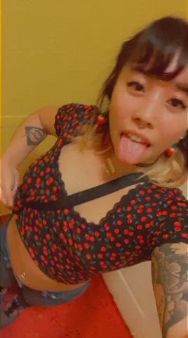 Just showing off tittles in public bathroom hehe : video clip