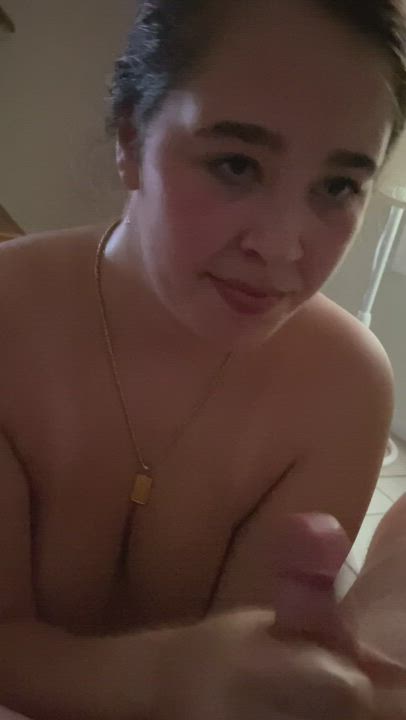 Daddy came all over my titties then let me keep sucking🤤 Amateur Balls Sucking Blowjob Boyfriend Cum On Tits Cumshot : video clip