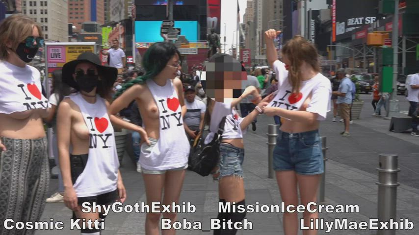 Celebratory boob bounce after we altered our shirts, lol : video clip