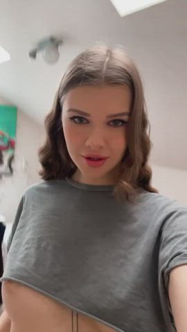 hope my tits and smile can brighten your day;) : video clip