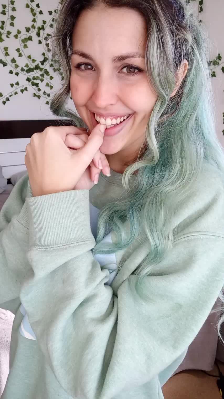 Will you breed my tight pussy in this cute sweater? 🤤 : video clip