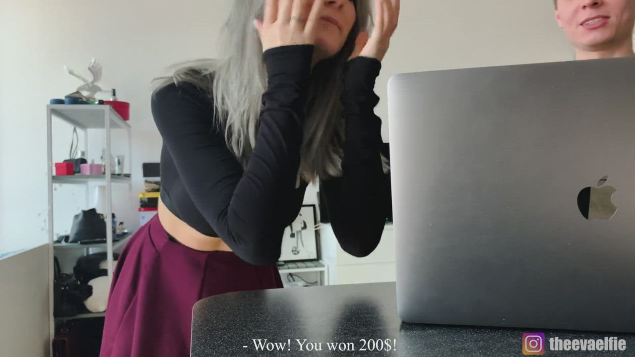 Fucking cuckold's girlfriend to cum on her slutty face - Eva Elfie : video clip