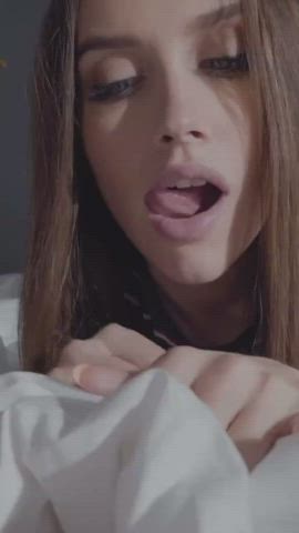 Pulling back the covers and making him cum : video clip