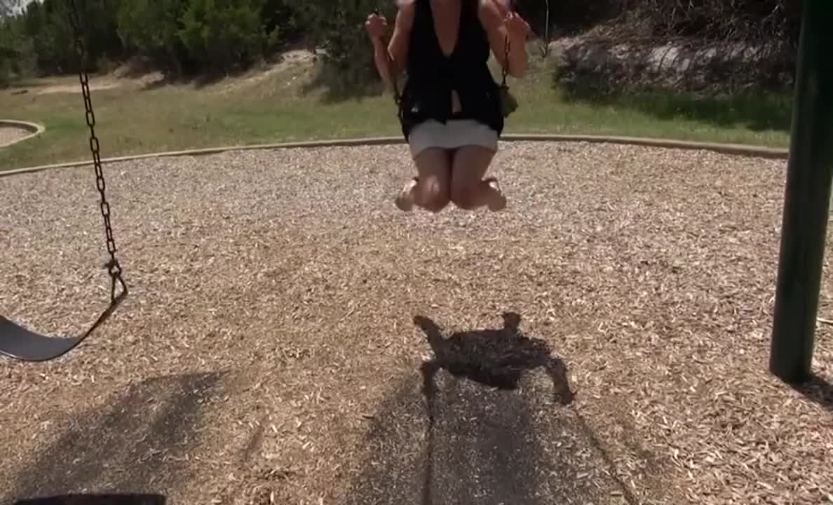 No panties swinging in public playground (Genevieve Sweets) [GIF] : video clip
