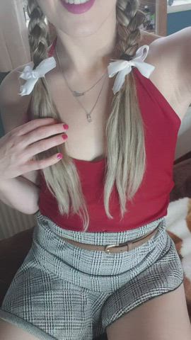 I am your sexy school girl today, lick my lonely pussy, daddy : video clip