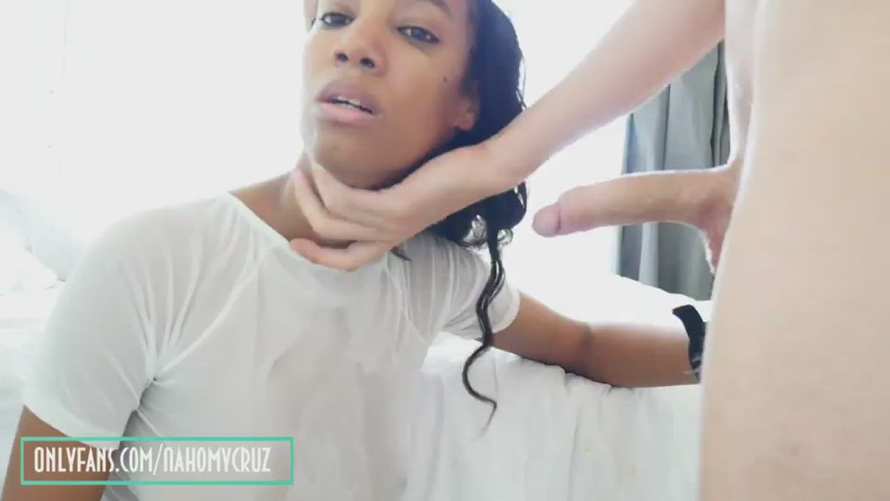 Ebony goddess disrespectfully forced to blow this dick : video clip