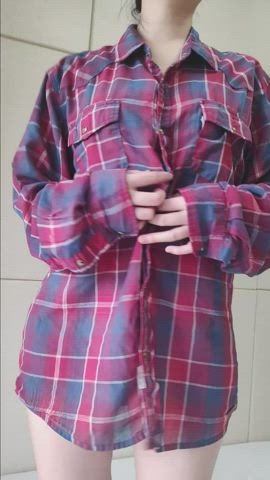 [19f] Would you fuck my innie Japanese pussy while I wear your shirt? : video clip