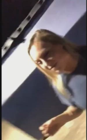 Teen sucks BBC behind school : video clip