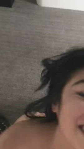 Sexy Asian teen keeps sucking after facial cumshot : video clip