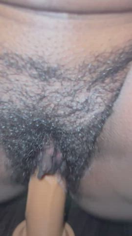 Creamy Ebony on a Dildo 😉 : video clip