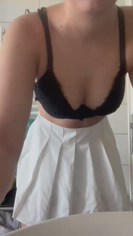 skinny cute girl with a short skirt : video clip