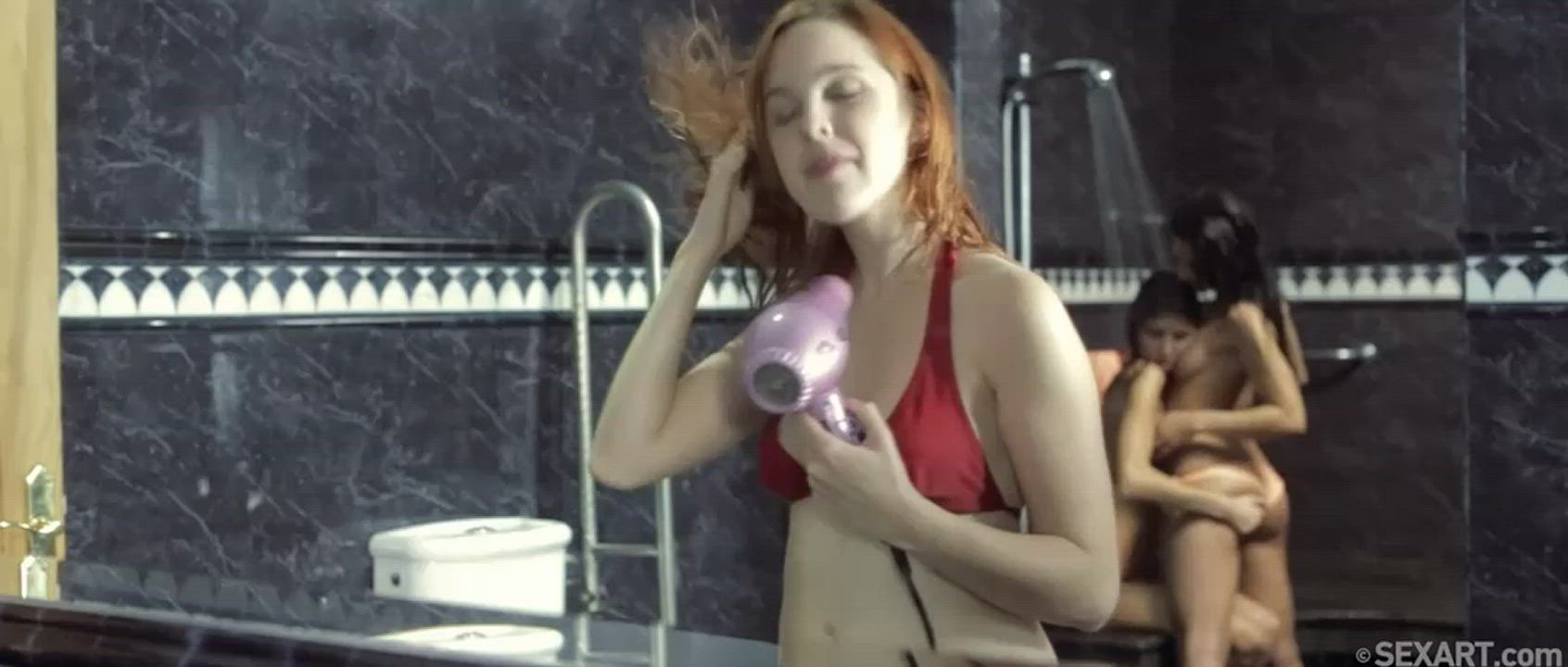 Joining a Couple in the Gym Shower : video clip