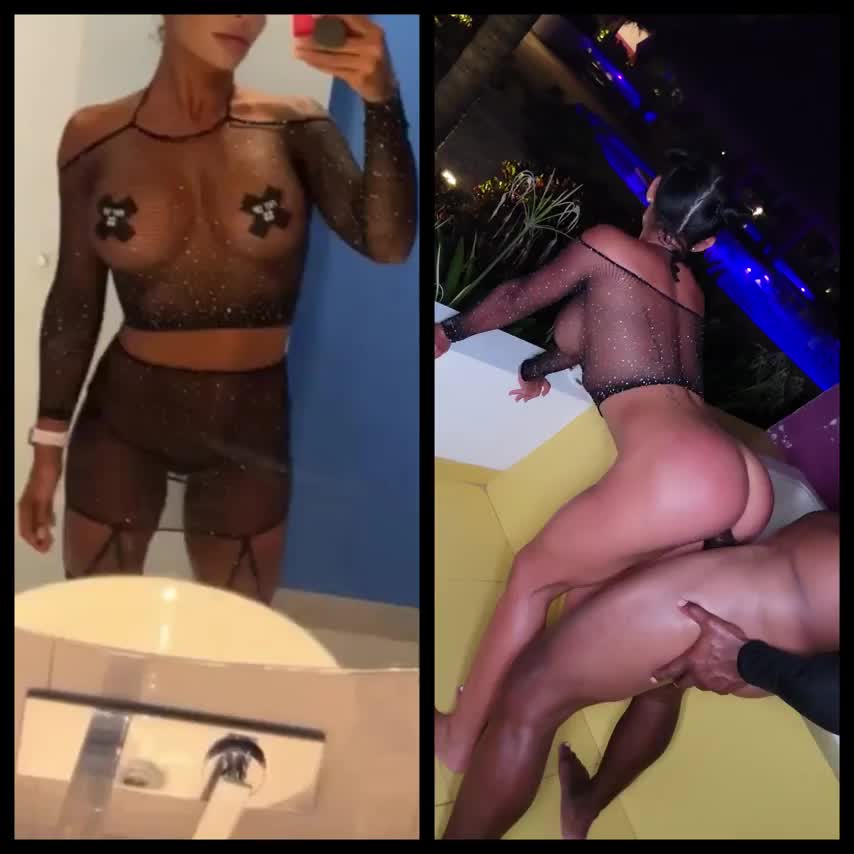 The selfie I sent my husband before going to the club and then the video I sent him getting fucked after the club. : video clip