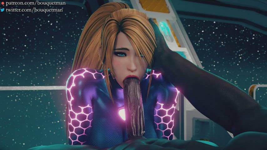 Samus sucking dick (bouquetman) [Metroid] : video clip