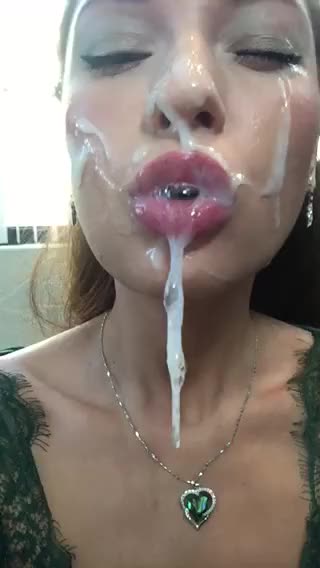 cumslut enjoying her cum : video clip