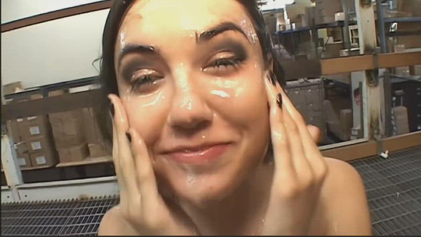 Sasha Grey's Bukkake reaction "It's awesome...I look like am I stoned and I don't even smoke weed" : video clip