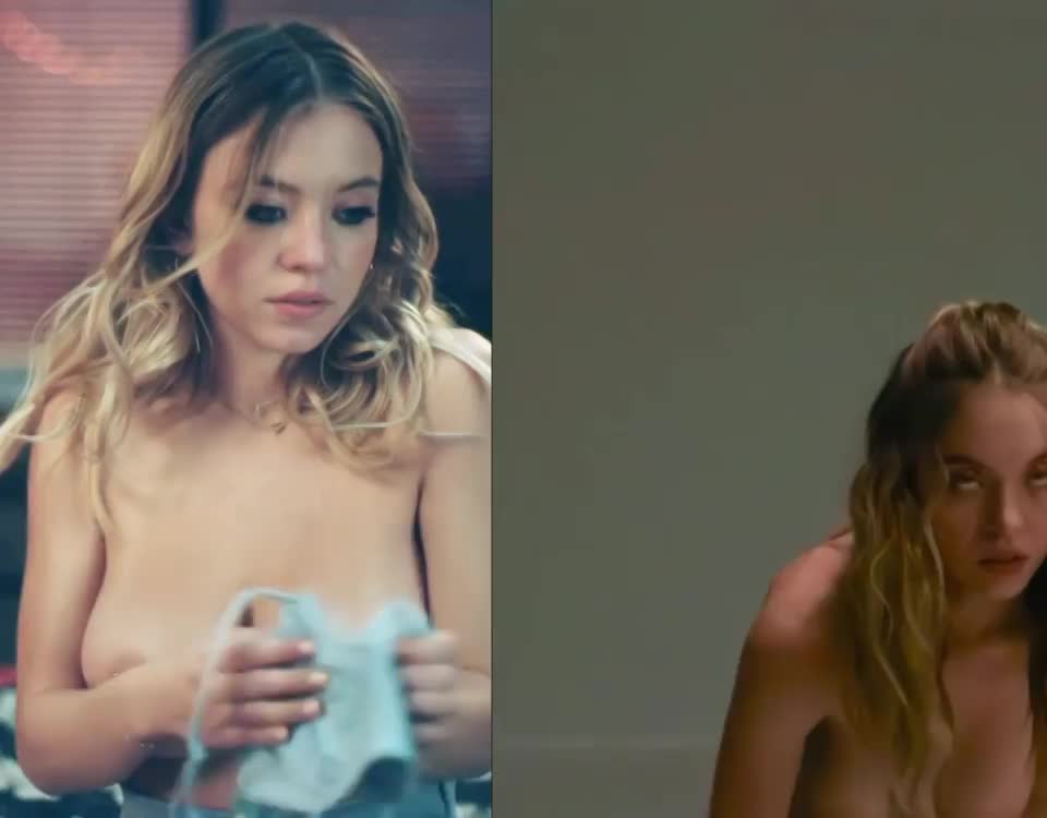 Sydney Sweeney unleashes her big, natural tits in "Euphoria" and "The Voyeurs" : video clip