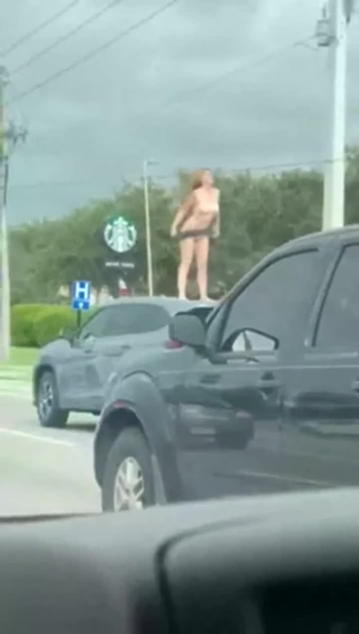 Masterbating on someone's car in busy traffic is so wild and fun. : video clip