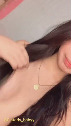 Can you play with my perfect tits? I'll let you do anything. Any takers? Add me x ❤️ : video clip