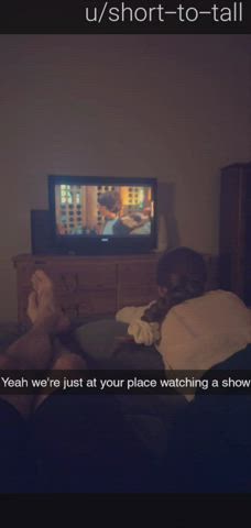 Being used by my husband's friends while he gets the highlights. : video clip