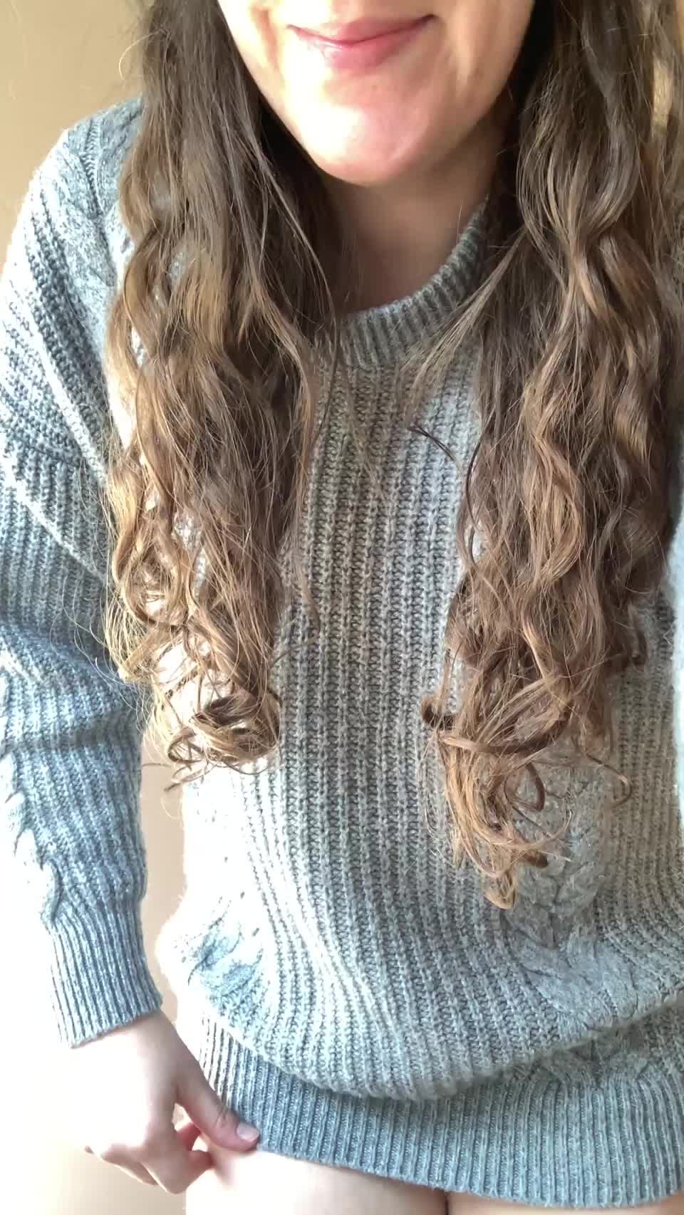 my big sweater is hiding some good stuff.. : video clip