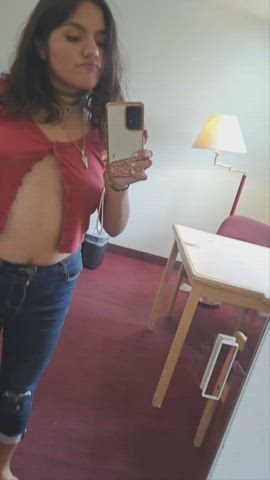 look at my cute teen latina tits : video clip