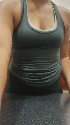 Had to hide from the girl who walked in. Post gym flash [gif] : video clip