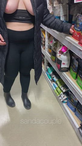 Topless shopping for all the fur daddies [GIF] : video clip