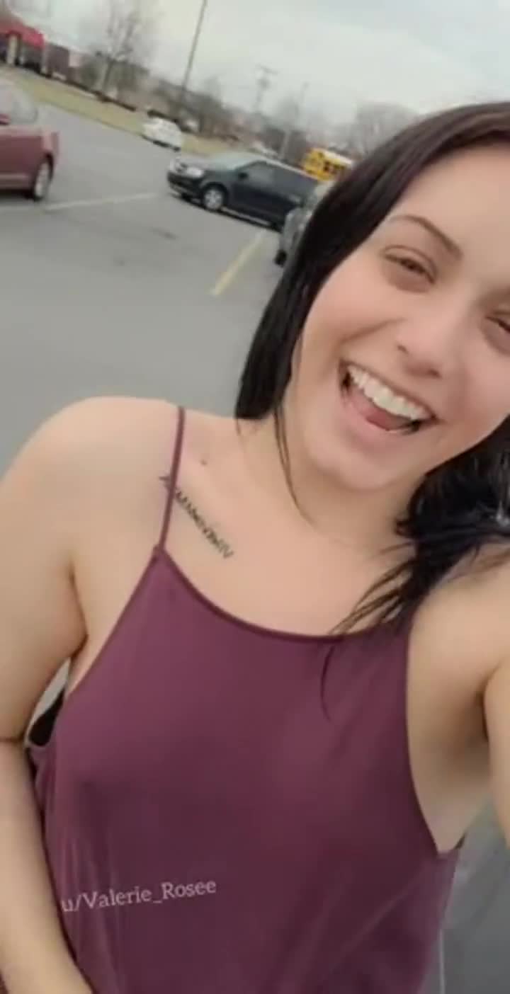 Walking through Sam's club parking lot with my titties out : video clip