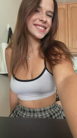 I would love to have something else drip out of my mouth onto my tits haha can you help me with that : video clip