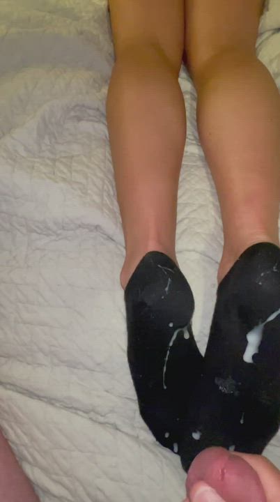 Showing off my black ankle socks. : video clip