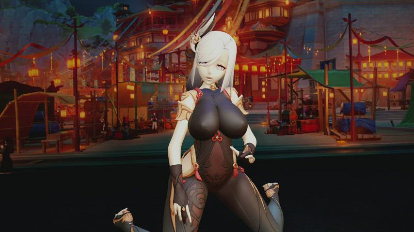 Shenhe teasing (WFSNFair) [Genshin Impact] : video clip