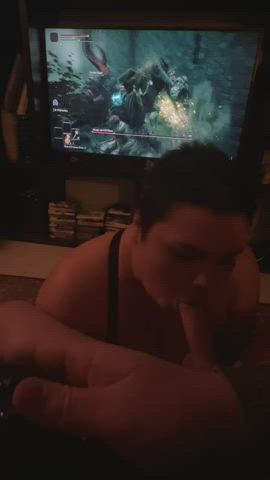 He fought Margit, the Fell Omen while I sucked his dick : video clip