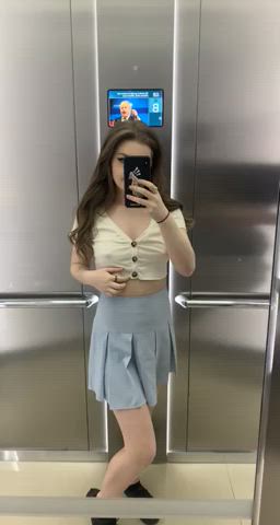 So i have some good news... i finally got to suck dick in the elevator!! Wooo! [gif] : video clip