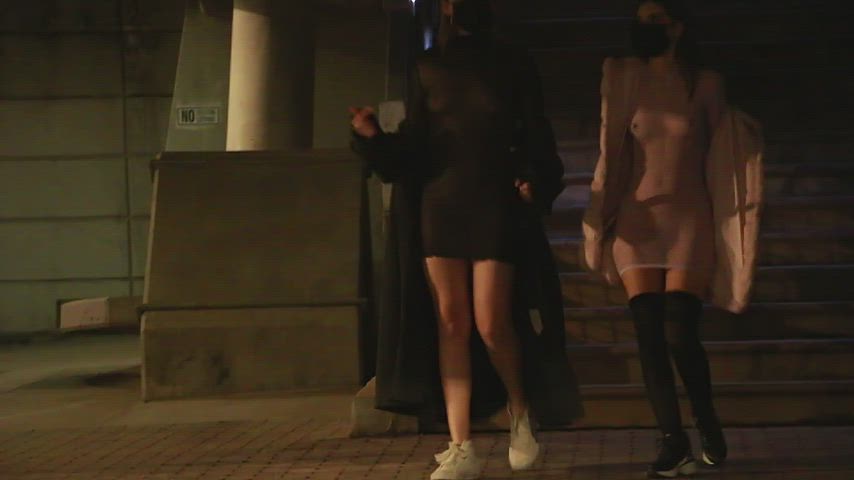 Lilymae and I showing off our super cute sheer dresses! [GIF] : video clip