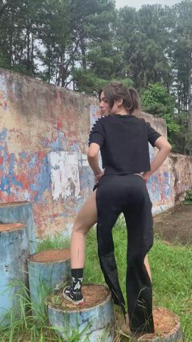 Are you ready for a outdoor flashing sweetie? : video clip
