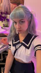 Just a frisky schoolgirl with no panties on, in need of your cum 🥰 : video clip